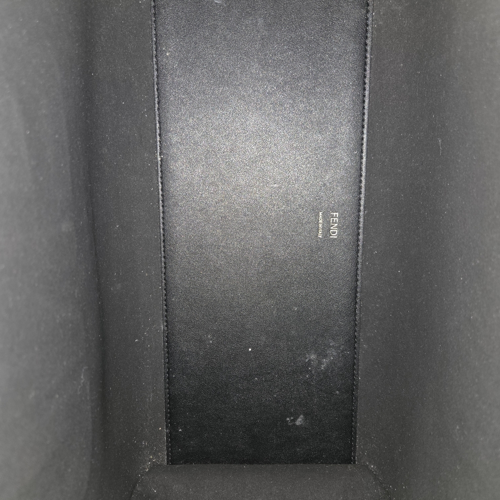 Fendi Black Embossed Logo Tote with Gold Accents - Picture 5 of 9